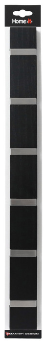 Knaggrekke flex svart eik 6 knagger 60 cm
